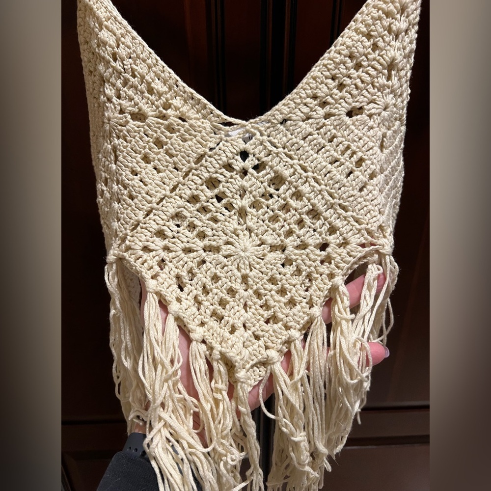 Lulu's Cream Crochet Knit Top - - Picture 3 of 4